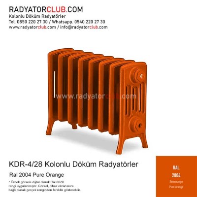 Kdr-4-28 Kolonlu Ayaklı Döküm Radyatör, Ral 2004 |  8 Kolon Kdr-4-28 Kolonlu Ayaklı Döküm Radyatör, Ral 2004 |  8 Kolon